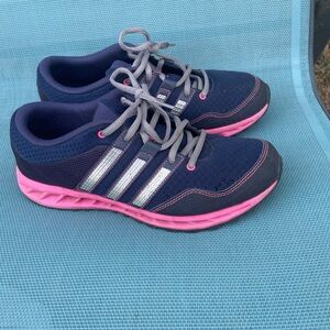 Adidas Women's Navy and Pink Sneakers
